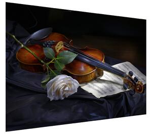 Gario Fototapeta Husle a biela ruža Veľkosť: 200 x 135 cm, Materiál: Latexová