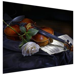 Gario Fototapeta Husle a biela ruža Veľkosť: 200 x 150 cm, Materiál: Latexová