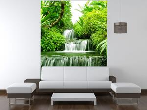 Gario Fototapeta Vodopád v dažďovom pralese Veľkosť: 268 x 100 cm, Materiál: Latexová
