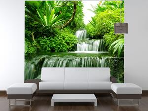 Gario Fototapeta Vodopád v dažďovom pralese Veľkosť: 150 x 200 cm, Materiál: Latexová