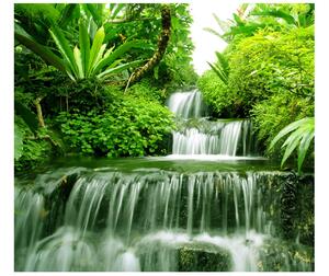 Gario Fototapeta Vodopád v dažďovom pralese Veľkosť: 268 x 240 cm, Materiál: Latexová