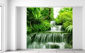 Gario Fototapeta Vodopád v dažďovom pralese Veľkosť: 268 x 240 cm, Materiál: Latexová