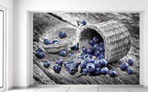 Gario Fototapeta Rozsypané chutné čučoriedky Veľkosť: 200 x 135 cm, Materiál: Latexová