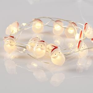 ACA DECOR LED dekoračná girlanda - Santa, teplá biela farba, 2xAA, 170 cm