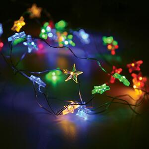 ACA DECOR LED vianočná / dekoračná girlanda - RGB hviezdičky, RGB farba, 200 cm, IP20, 2xAA