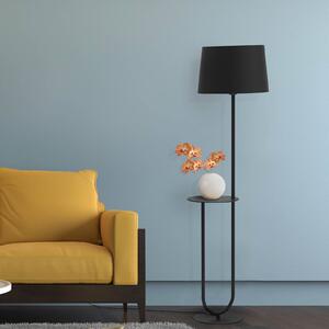 Aluminor Duo stojaca lampa s odkladacím stolíkom, Čierna, Obývacia izba / jedáleň, kov, Moderný, Stojaca lampa