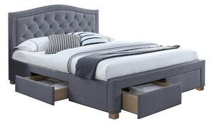 Čalúnená posteľ ELECTRA VELVET 160 x 200 cm farba šedá/dub