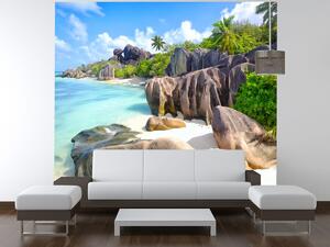 Fototapeta Tropický ostrov La Digue Materiál: Samolepiaca, Rozmery: 268 x 240 cm