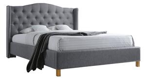 Čalúnená posteľ ASPEN 160 x 200 cm farba šedá/dub