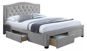 Čalúnená posteľ ELECTRA 140 x 200 cm farba sivá/dub