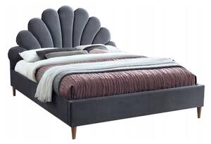 Čalúnená posteľ SANTANA VELVET 160 x 200 cm farba sivá/dub