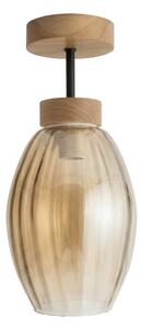 BRILAGI - LED Prisadený luster R GLASS 1xE27/60W/230V pr. 17cm dub/dymovo-béžová