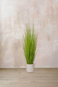 Eshop-kvetinace.sk Umelá tráva v krémovom kvetináči PASTO, výška 120 cm, zelená