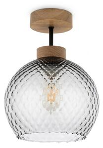 BRILAGI - LED Prisadený luster R GLASS 1xE27/60W/230V pr. 25 cm dub/dymovo-šedá
