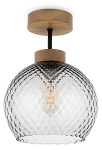 BRILAGI - LED Prisadený luster R GLASS 1xE27/60W/230V priemer 18 cm dub/dymová sivá
