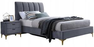 Čalúnená posteľ MIRAGE VELVET 90 x 200 cm farba šedá / zlatá
