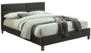Čalúnená posteľ SIERRA VELVET 160 x 200 cm farba sivá/dub