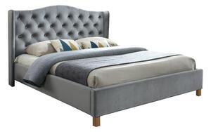 Čalúnená posteľ ASPEN VELVET 180 x 200 cm farba sivá/dub