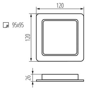 Kanlux 36535 - LED podhľadové svietidlo TAVO LED/9W/230V 3000/4000/6000K 12x12 cm IP44
