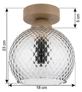 BRILAGI - LED Stropné svietidlo R GLASS 1xE27/60W/230V priemer 18 cm béžová/dymová sivá