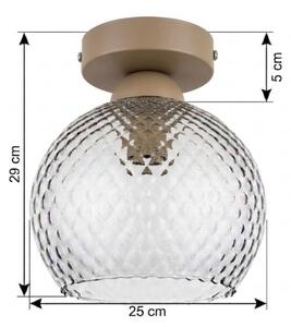 BRILAGI - LED Stropné svietidlo R GLASS 1xE27/60W/230V pr. 25 cm béžová/dymovo šedá