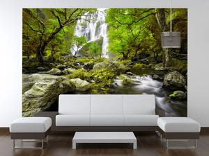 Gario Fototapeta Nádherný jarný vodopád Veľkosť: 150 x 200 cm, Materiál: Latexová