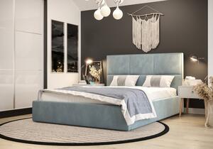Čalúnená posteľ EDELTRAUDA - 90x200, svetlo modrá