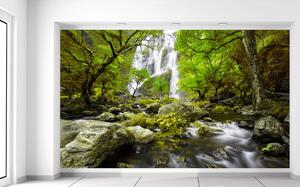 Gario Fototapeta Nádherný jarný vodopád Veľkosť: 268 x 100 cm, Materiál: Latexová