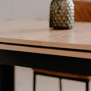Jedálenský stôl BAUCIS 90A dub artisan/čierna, šírka 125 cm