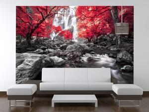 Gario Fototapeta Tajomný vodopád Veľkosť: 268 x 100 cm, Materiál: Latexová