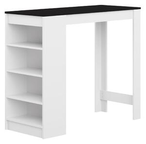 Biely barový stôl s čiernou doskou 115x50 cm Aravis - TemaHome France