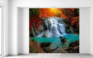 Gario Fototapeta Nádherný vodopád Huay Mae Khamin Thajsko Veľkosť: 95 x 205 cm, Materiál: Latexová