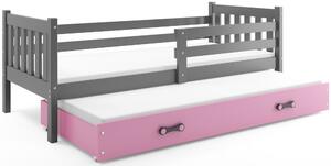 BMS Detská posteľ s prístelkou CARINO 190x80 grafit Farba šuplíku: Ružová