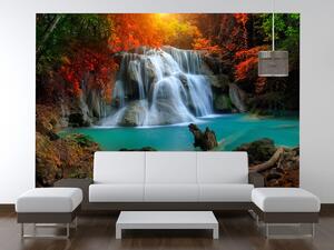 Gario Fototapeta Nádherný vodopád Huay Mae Khamin Thajsko Veľkosť: 200 x 150 cm, Materiál: Latexová
