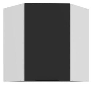 Horná rohová skrinka LUNARA 1 - 60x60 cm, čierna / biela