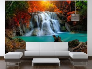 Gario Fototapeta Nádherný vodopád Huay Mae Khamin Thajsko Veľkosť: 150 x 200 cm, Materiál: Samolepiaca