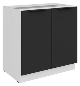 Dolná dvojdverová skrinka LUNARA - šírka 80 cm, čierna / biela