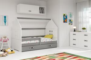 BMS Detská posteľ s úložným priestorom DOMI 160x80 grafit Doplňujúca farba postele: Ružová
