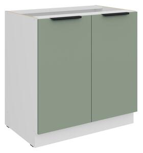 Dolná dvojdverová skrinka LUNARA - šírka 80 cm, zelená / biela