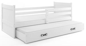 BMS Detská posteľ s prístelkou RICO biela Farebné prevedenie šuplíka: Ružová, Veľkosť spacej plochy: 200x90 cm
