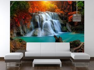 Gario Fototapeta Nádherný vodopád Huay Mae Khamin Thajsko Veľkosť: 95 x 205 cm, Materiál: Latexová