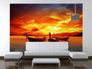 Gario Fototapeta Západ slnka v Thajsku Veľkosť: 200 x 135 cm, Materiál: Latexová