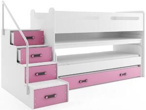 BMS Detská multifunkčná posteľ s prístelkou a vysúvacím stolom MAX 1 200x80 biela Doplňujúca farba postele: Biela