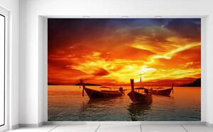 Gario Fototapeta Západ slnka v Thajsku Veľkosť: 200 x 135 cm, Materiál: Latexová