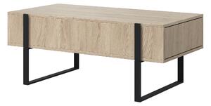 Konferenčný stolík Verica so zásuvkami 120 cm - dub piškótový / čierne nožičky