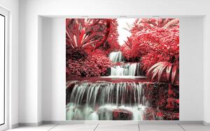 Fototapeta Vodopád v červenej prírode Materiál: Vliesová, Veľkosť: 150 x 200 cm
