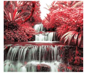 Gario Fototapeta Vodopád v červenej prírode Veľkosť: 150 x 200 cm, Materiál: Latexová