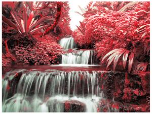 Gario Fototapeta Vodopád v červenej prírode Veľkosť: 110 x 200 cm, Materiál: Latexová