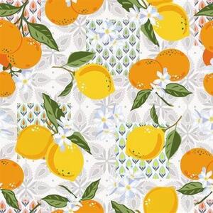 Obrus PVC 3581540, návin 20 m x 140 cm, citrusy s vetvičkami, IMPOL TRADE