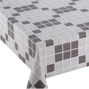 Obrus PVC 3581171, metráž, 20 m x 140 cm, kocky sivo-hnedé, IMPOL TRADE